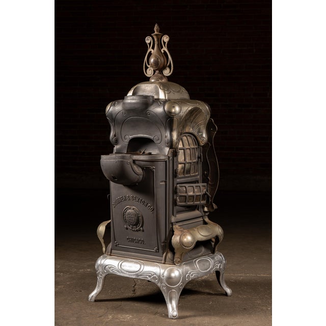 Late 19th C. Cribben & Sexton Sunbeam "Universal" Cast Iron Parlor Stove For Sale - Image 4 of 10