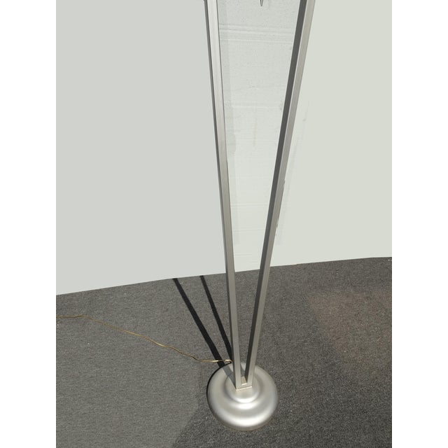 72" Tall Vintage Postmodern Silver Torchiere Floor Lamp For Sale - Image 12 of 13