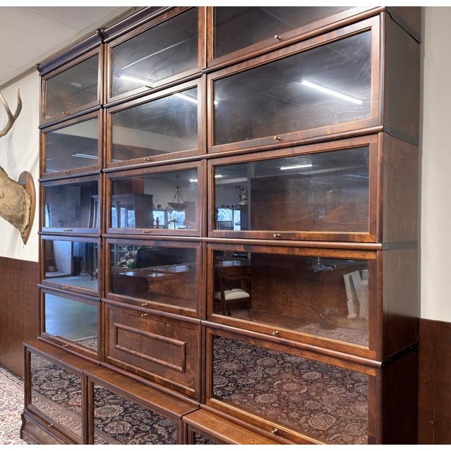 Large English Modular Bookcase from Globe Wernicke, Set of 3 For Sale - Image 11 of 18