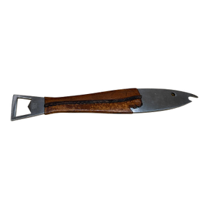 Original Carl Aubock Neptune Fish Bottle Opener Leather Handle Austria Mid Century
