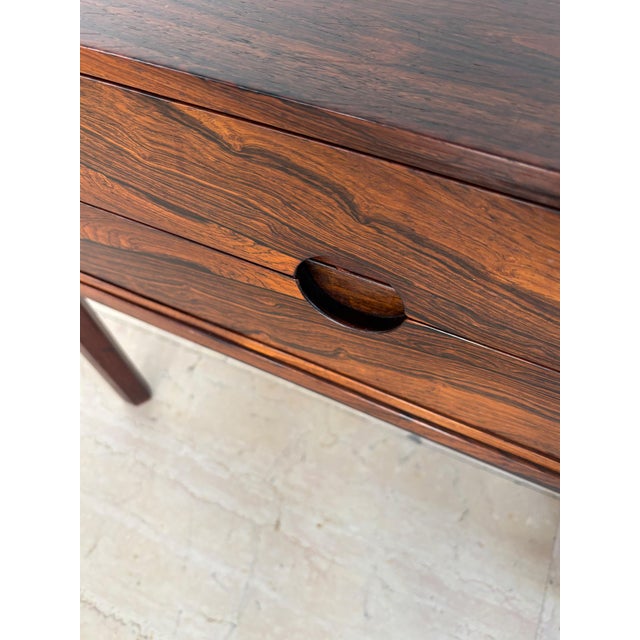 Wood Scandinavian Dark Wood Bedside Tables by Kai Kristiansen for Aksel Kjiersgaard, Denmark, 1960s, Set of 2 For Sale - Image 7 of 17