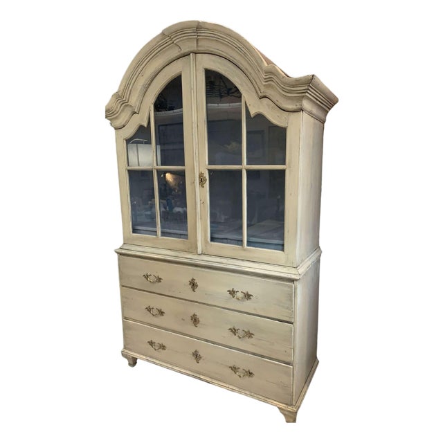 Antique Swedish Domed-Top Glazed Cabinet, 1700s For Sale