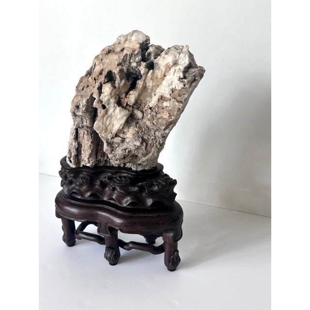 19th Century Chinese Xuan Scholar Stone on Display Stand For Sale - Image 12 of 12