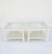 Vintage Mersman Faux Bamboo Cane Palm Beach White Glass Top Side Tables- a Pair For Sale - Image 10 of 11