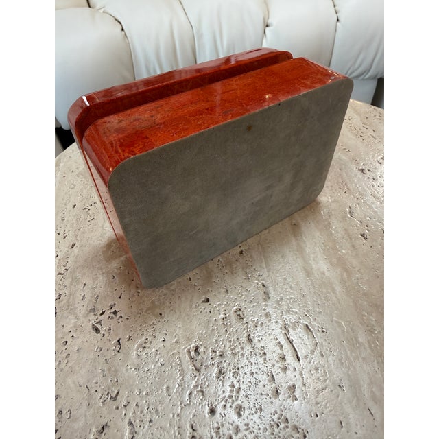 Red Vintage Italian Red Lacquered Decorative Box For Sale - Image 8 of 9