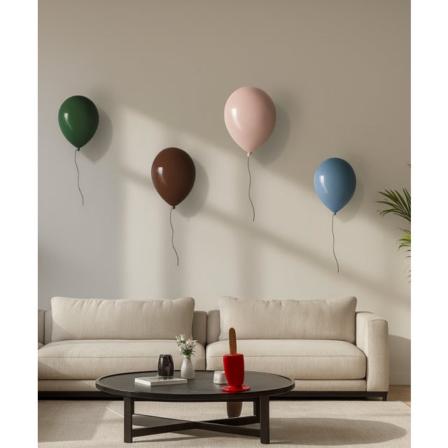 Pink Contemporary Pink Ceramic Balloon Sculpture by ArtArsouf - Medium Size For Sale - Image 8 of 13