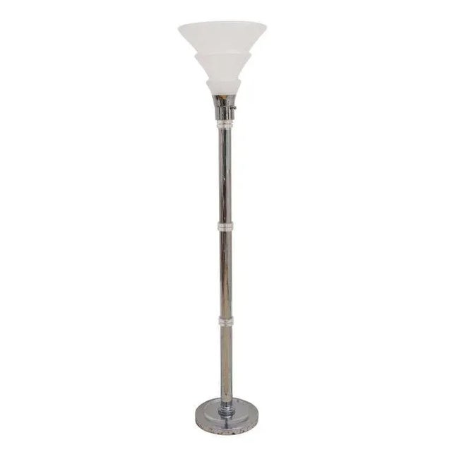 Chrome Floor Lamp Art Deco Revival For Sale - Image 8 of 8