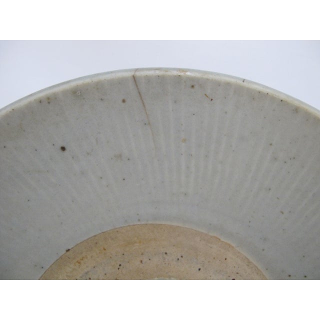 19th Century Chinese East Asian Song or Yuan Style Celadon Glaze Shallow Earthenware Bowl For Sale - Image 5 of 9