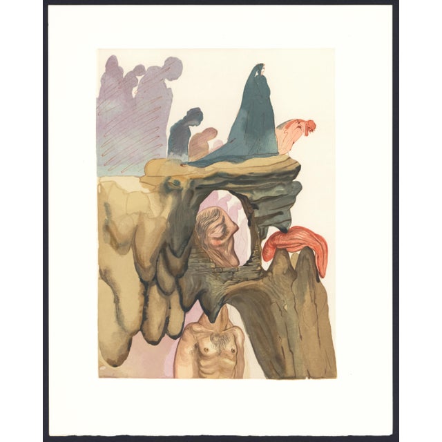 1963 Dalí Divine Comedy Engraving Enfer Chant 23 "Les Prévaricateurs" (The Grifters) For Sale