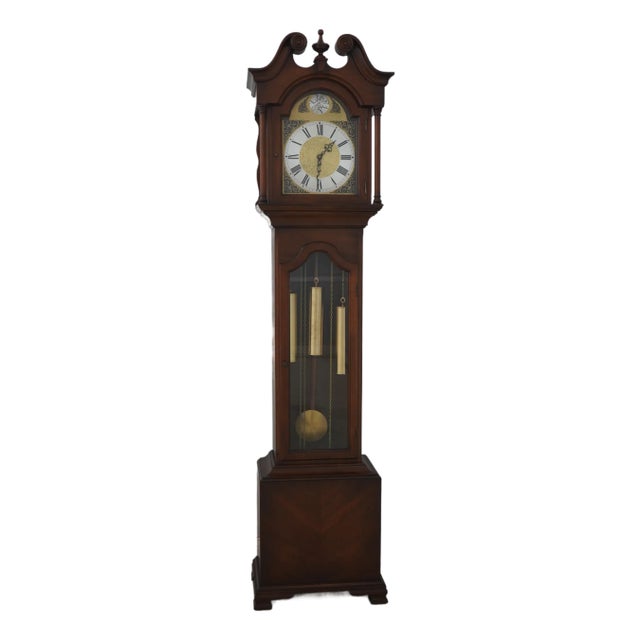 Colonial Mahogany Grandfather Hall Clock For Sale