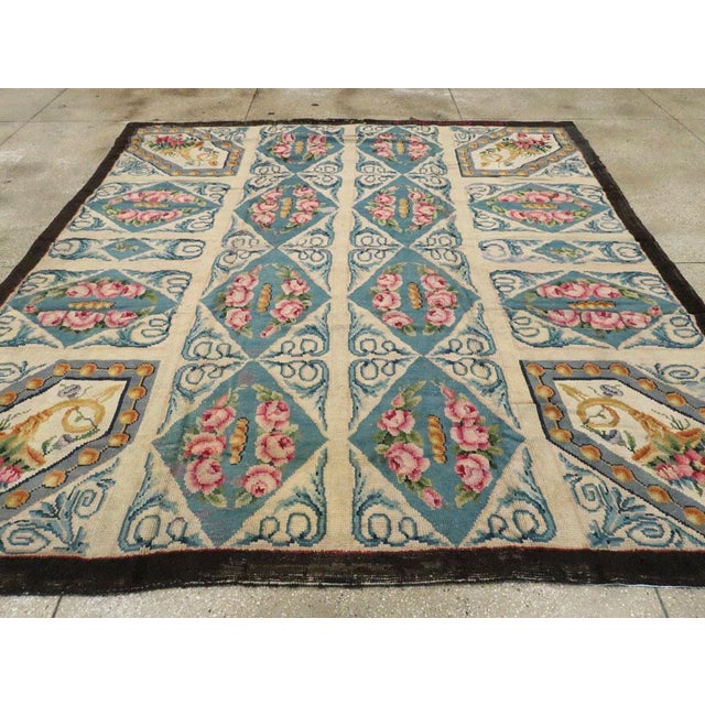 19th Century Galerie Shabab Collection Early 20th Century European Savonnerie Rug For Sale - Image 5 of 10