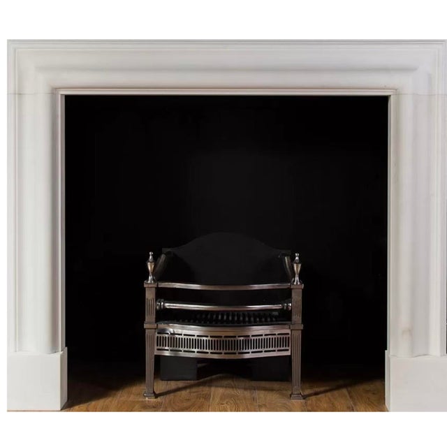 Bolection (White Marble) Mantel For Sale