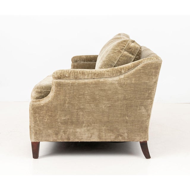 Late 20th Century Contemporary Green Chenille Upholstered Sofa For Sale - Image 5 of 6