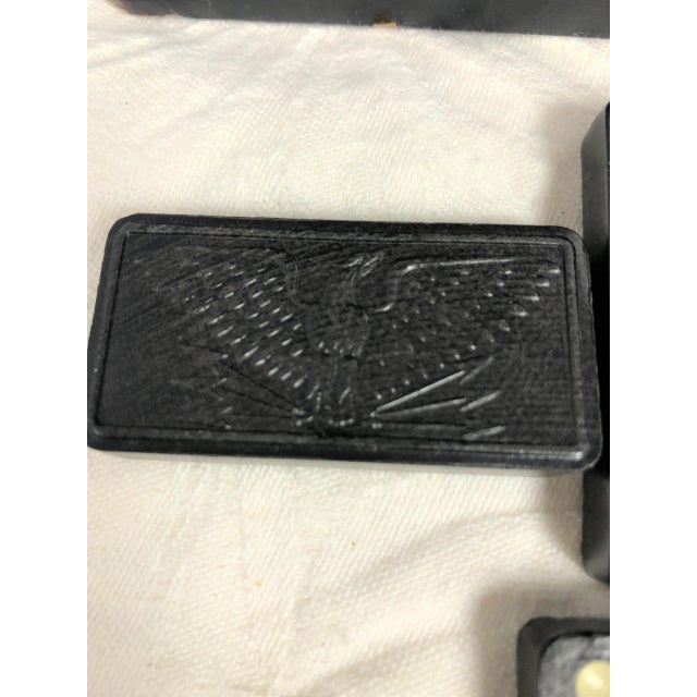 Ebony Mid 20th Century Wood Magna Double Twelve Domino Playing Set - 92 Pieces For Sale - Image 8 of 12