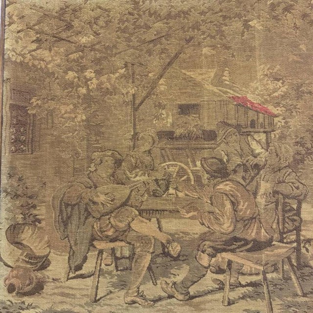 Large Woven Gobelin Tapestry in a Wooden Frame For Sale - Image 10 of 18
