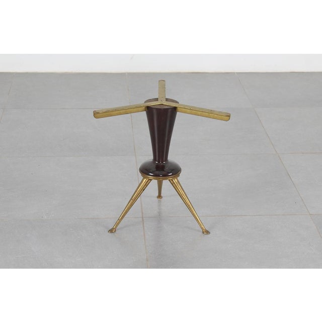Mid-Century Modern Marble with Wood and Brass Round Coffee Table by Osvaldo Borsani, 1950s For Sale - Image 11 of 13