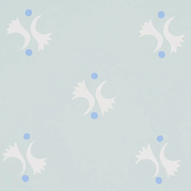 Contemporary SAMPLE - Schumacher Lavigne Wallpaper In Sky For Sale - Image 3 of 5