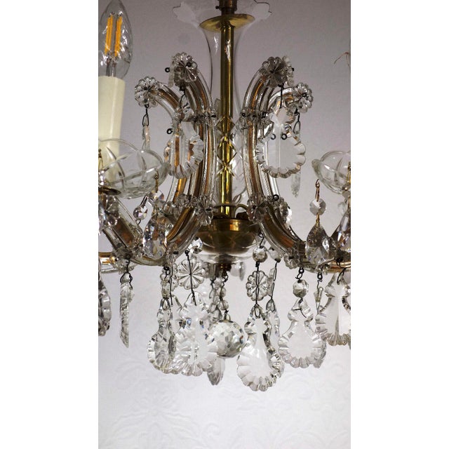 Glass Maria Theresia 5-Light Chandelier from Palwa, 1960s For Sale - Image 7 of 11