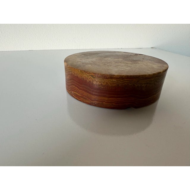 Vintage Carved Natural Red Marble / Onyx Ashtray/Sold For Sale - Image 9 of 9