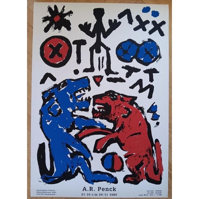 Ar penck (1939-2017) original exhibition poster - amsterdam - 1989 dimensions: 100 x 70 cm condition: a-, very good...