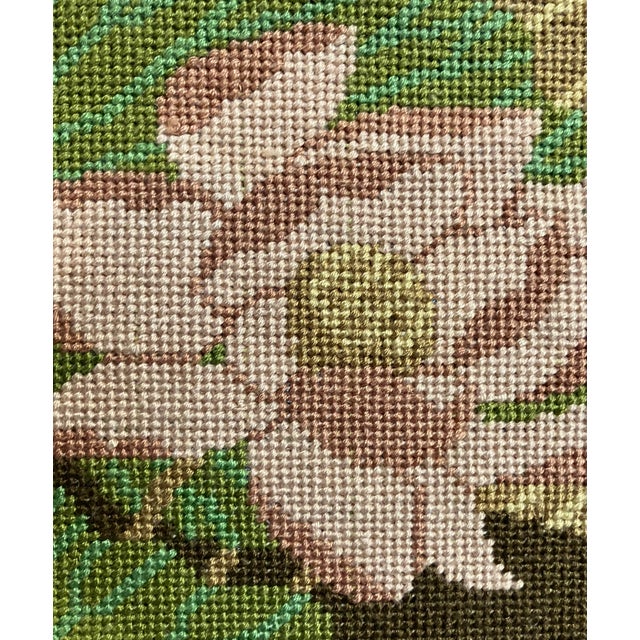 1990s Bespoke Hand-Embroidered "Swan & Lotus" Fiber Art – Japonisme Style For Sale - Image 4 of 7