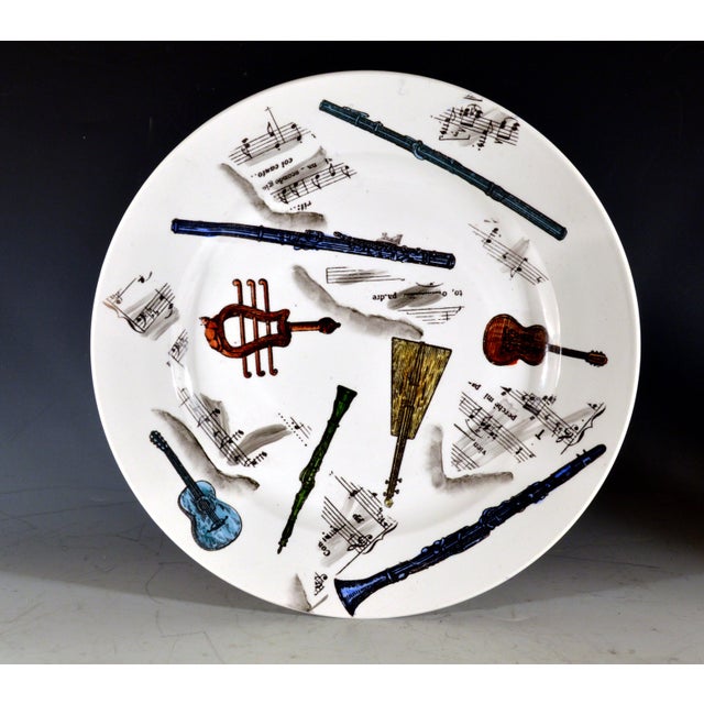 Early 1950s Piero Fornasetti Musical Pottery Plates - Set of 4 For Sale In Philadelphia - Image 6 of 7