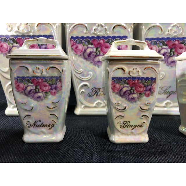 Antique German Lustreware Porcelain Canister Set 23 Pieces Chairish