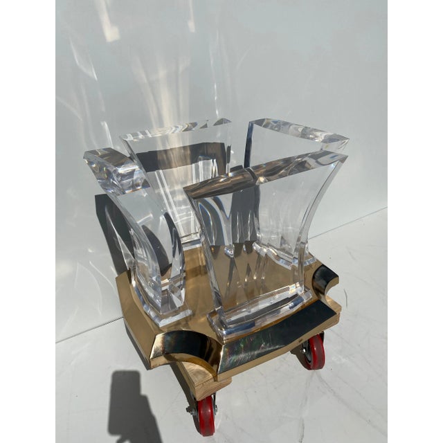 1990s Lucite and Brass Coffee Table by Spectrum For Sale - Image 5 of 12