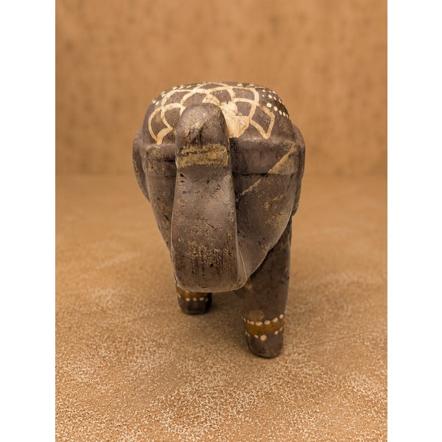 Vintage Apropos Home Collection Hand-Painted Ceramic Elephant Figurine, Made in India For Sale - Image 6 of 11