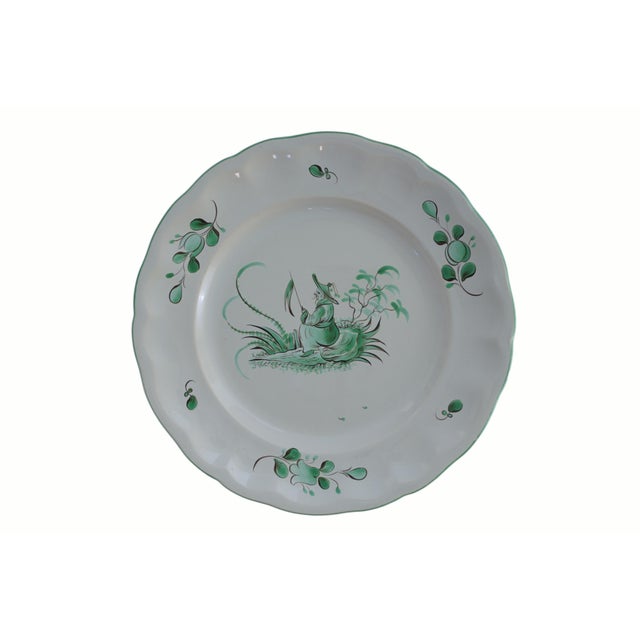 1980s French Chinoiserie St Clément Faience Dinner Plates East Wind Pattern - Set of 8 For Sale In Philadelphia - Image 6 of 18