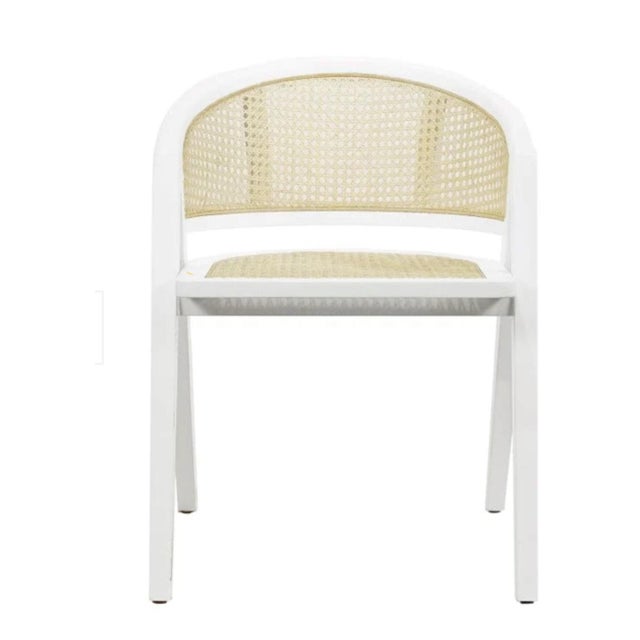 Worlds Away Cane Back Barrel Chairs Set of 4 For Sale - Image 4 of 12