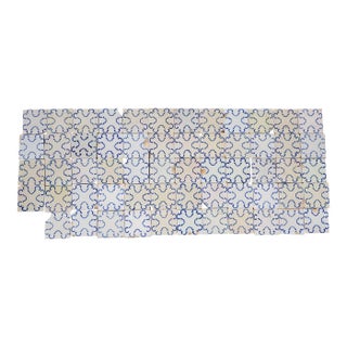 19th-20th Century Portuguese Antique Tiles Set of 59 Blue & White Quatrefoil Pattern For Sale