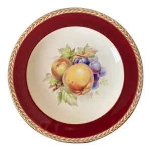 English Porcelain Fruit Design Serving or Display Dish Plate by Crown Ducal