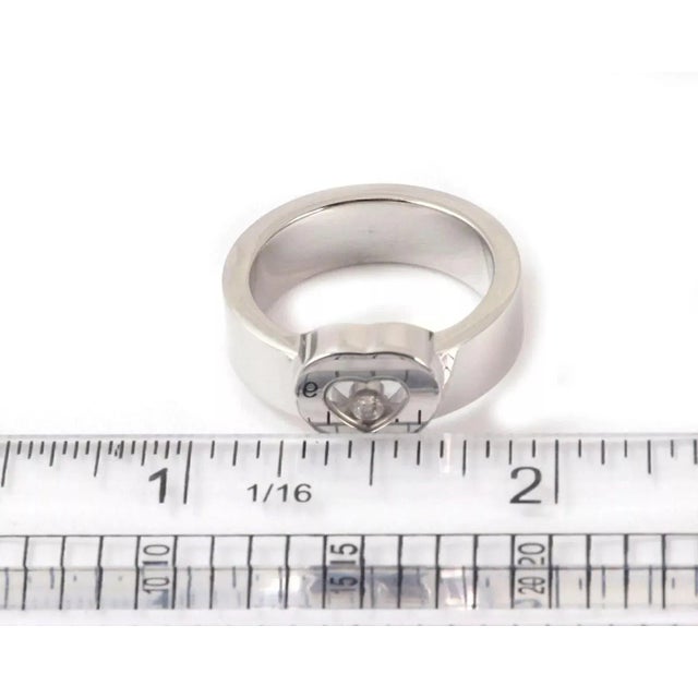 Chopard Happy Diamond 18k White Gold Heart Ring, Size 6 For Sale In Miami - Image 6 of 6