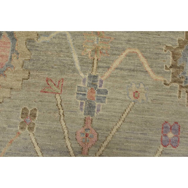 Textile Anatolia Rug 5’2” X 6’11” Gray Wool Modern Hand-Knotted Oriental Carpet For Sale - Image 7 of 13