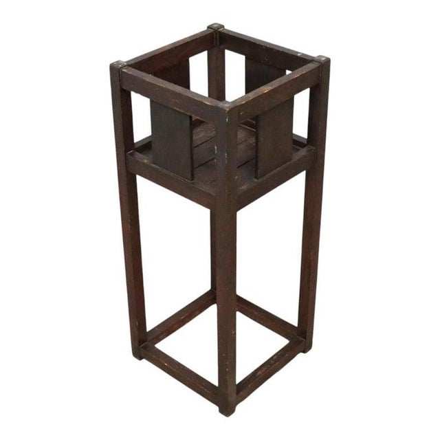Arts & Crafts Stickley School Arts & Crafts Mission Oak Plant Stand C1920 For Sale - Image 3 of 7