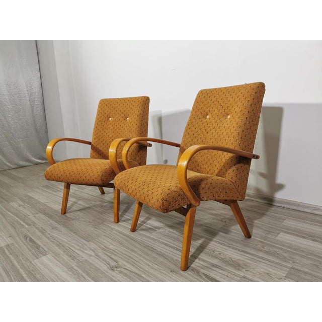 Brown Set of Vintage Armchairs by Jaroslav Smidek, 1960s For Sale - Image 8 of 18