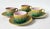 Majolica Set of 4 Antique 19th C Majolica Pineapple Pattern Tea Cups and Saucers C1880s. For Sale - Image 4 of 9