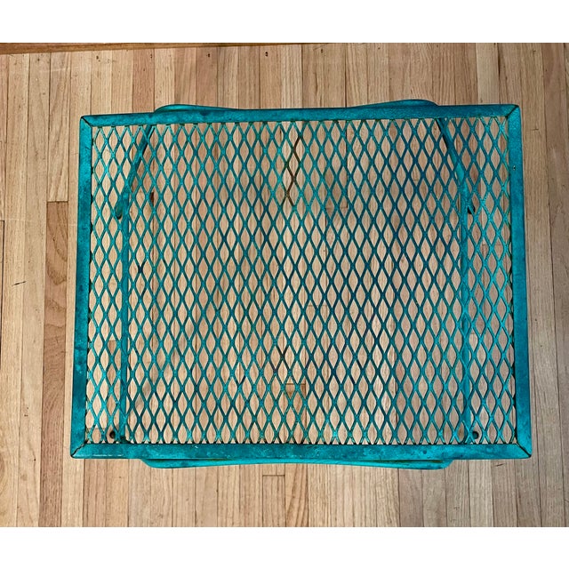 Mid-Century Modern 1960s One Woodard Attributed Wrought Iron Garden Outdoor End Table MCM Patio For Sale - Image 3 of 8