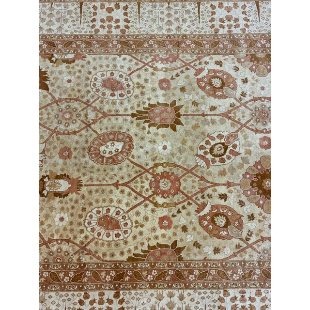 Hand-Knotted Persian Tabriz Style Wool Area Rug, Floral Garden Design For Sale In Charlotte - Image 6 of 8