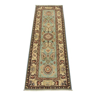 Kazak Runner 2’1” X 5’11” Blue Wool Traditional Hand-Knotted Oriental Rug For Sale