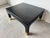 Wood Harrison Van Horn Textured Black Grasscloth Coffee Table With Brass Feet/ Sold For Sale - Image 7 of 12