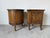 Harold Schwartz for Romweber Demilune Pecan Three-Leg End Tables / Nightstands- A Pair For Sale - Image 9 of 13