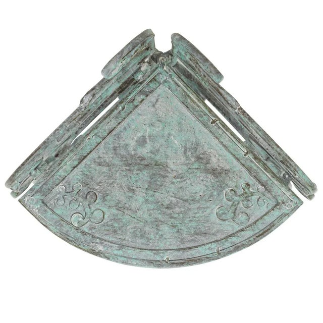 Metal Turuca 4 Tier Corner Shelf - Antique Dark Green For Sale - Image 7 of 11