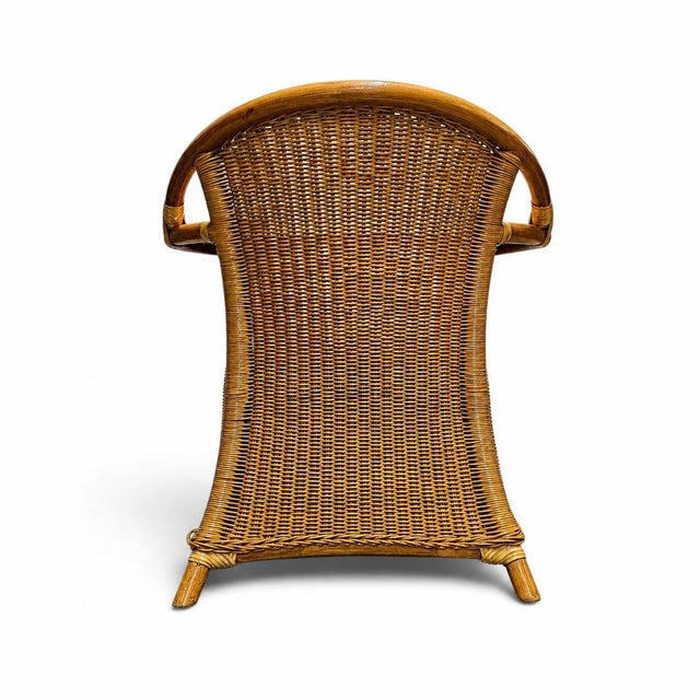 Wicker and Bamboo Patio Chairs in Alcantara, 1980s, Set of 2 For Sale - Image 12 of 16