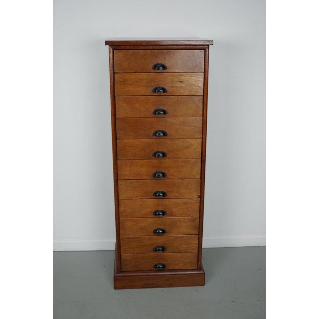 Industrial Vintage Dutch Poplar Apothecary Cabinet, 1950s For Sale - Image 3 of 13