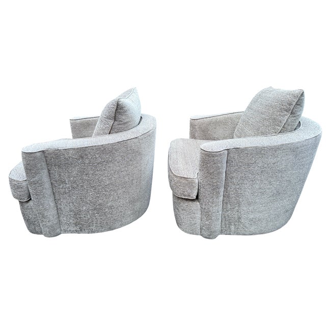 Bernhardt Bernhardt Tara Swivel Arm Chair - A Pair For Sale - Image 4 of 14