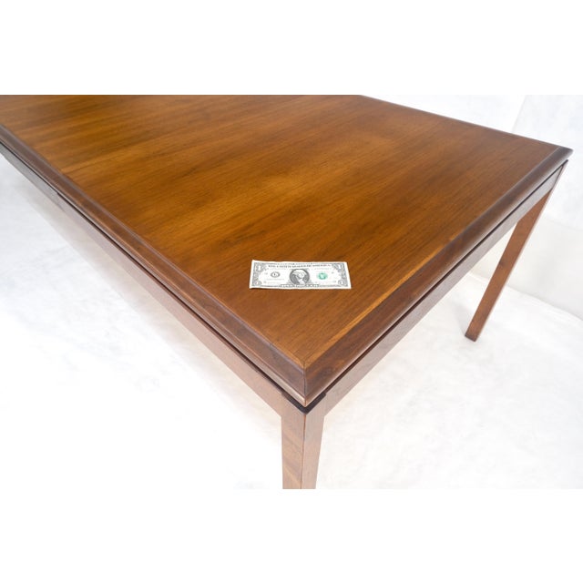 Danish Mid Century Modern Rectangle Walnut Dining Table w 2x18" Leaves MINT For Sale - Image 13 of 18