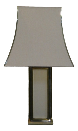 Brass, Steel, and Acrylic Glass Table Lamp, Italy, 1970s