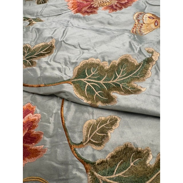 Traditional Colefax & Fowler "Oriental Poppy" Silk Embroidered Fabric - 5 Yard Piece For Sale - Image 3 of 9